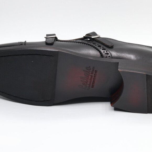 Lethato Handcrafted Men's Captoe Double Monk Strap Genuine Leather Modern - Picture 3 of 3